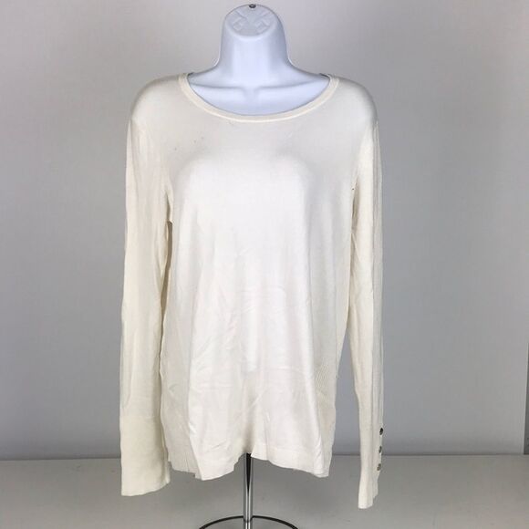 JM Collection Button-Sleeve top women’s size small - Picture 2 of 5